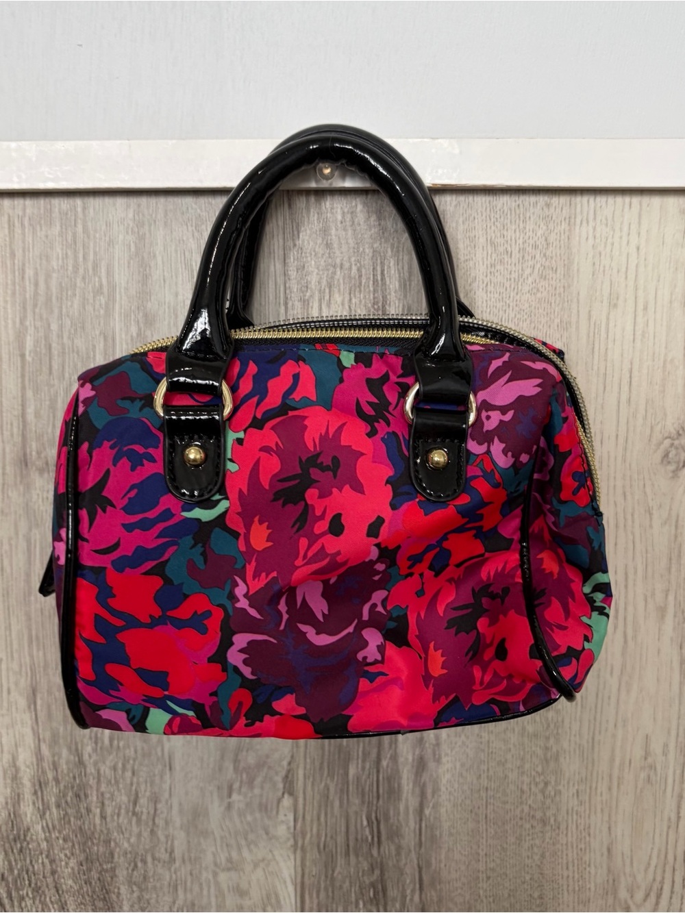 Betsey Johnson Mini Satchel Floral Pink Bow Bag Top Handle extra small - Picture 2 of 13